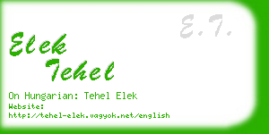 elek tehel business card